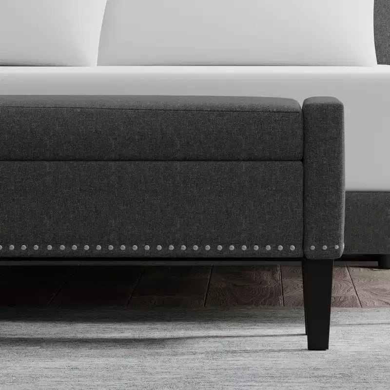 Glenwillow Home 52 Upholstered Storage Bench With Truncated Arms