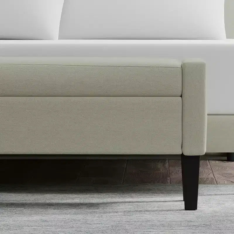 Glenwillow Home 52 Upholstered Storage Bench With Truncated Arms