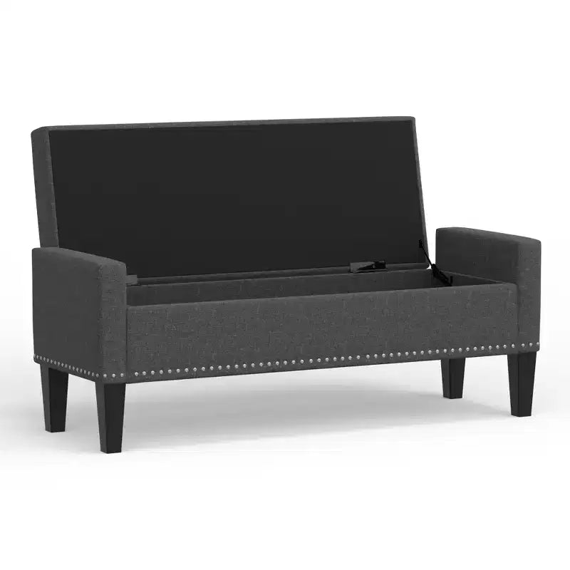 Glenwillow Home 52 Upholstered Storage Bench With Truncated Arms