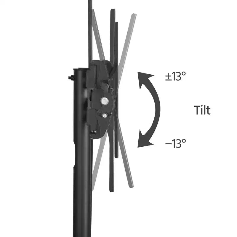 Yaheetech Adjustable Mobile TV Stand Metal TV Cart Black