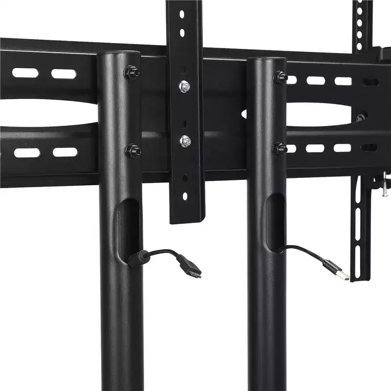 Yaheetech Adjustable Mobile TV Stand Metal TV Cart Black