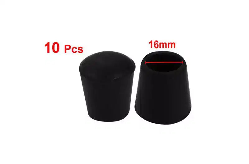 Unique Bargains Rubber Floor Protector Furniture Feet Covers Chair Leg Caps 16mm Inner Dia Black 10 Pcs