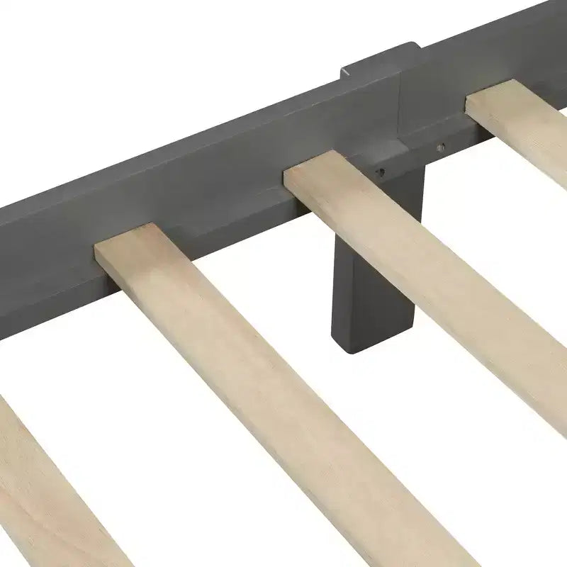 Lit plateforme en bois double/simple avec tête et pied de lit