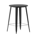 Merrick Lane Indoor/Outdoor Bar Top Table, 30 Round All Weather Poly Resin Top with Steel base