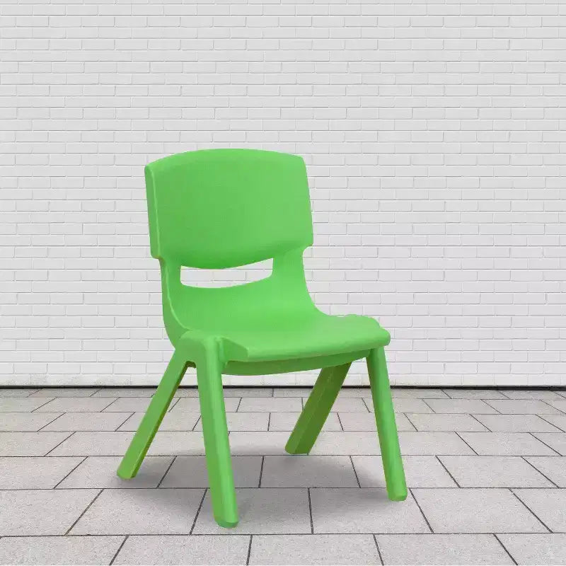 Emma and Oliver 10 Pack Plastic Stackable School Chair with 10.5 Seat Height