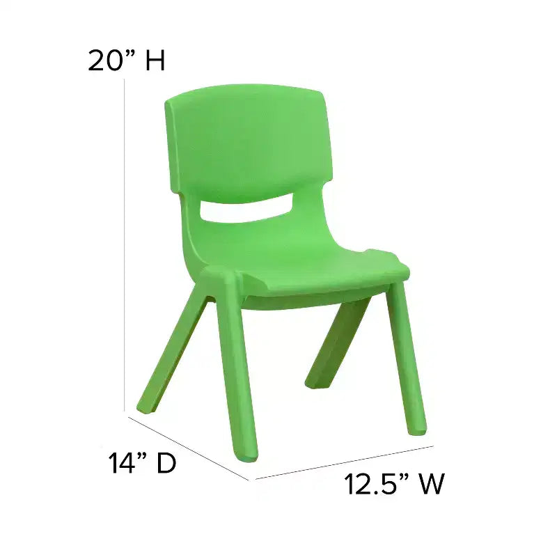 Emma and Oliver 10 Pack Plastic Stackable School Chair with 10.5 Seat Height