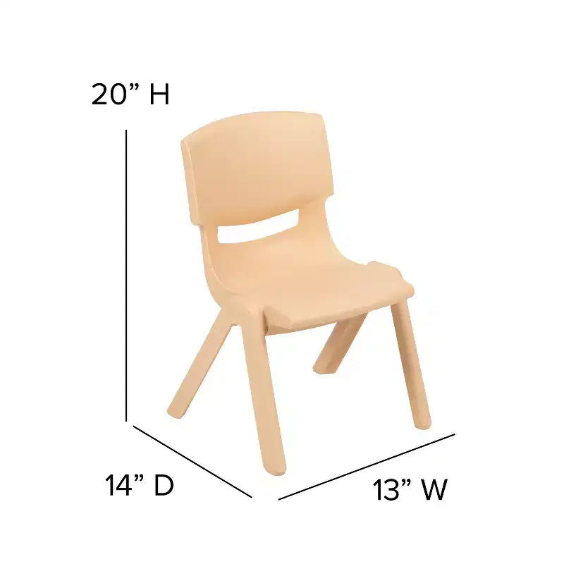 Emma and Oliver 10 Pack Plastic Stackable School Chair with 10.5 Seat Height