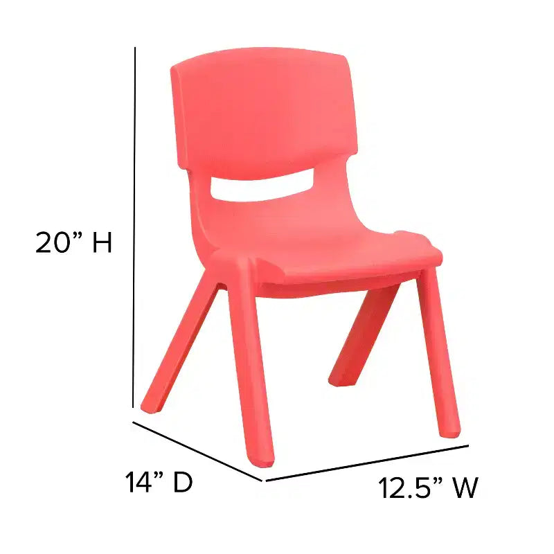 Emma and Oliver 10 Pack Plastic Stackable School Chair with 10.5 Seat Height