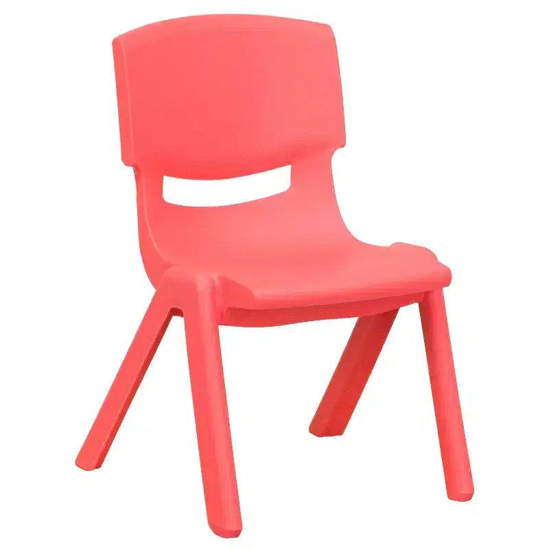 Emma and Oliver 10 Pack Plastic Stackable School Chair with 10.5 Seat Height