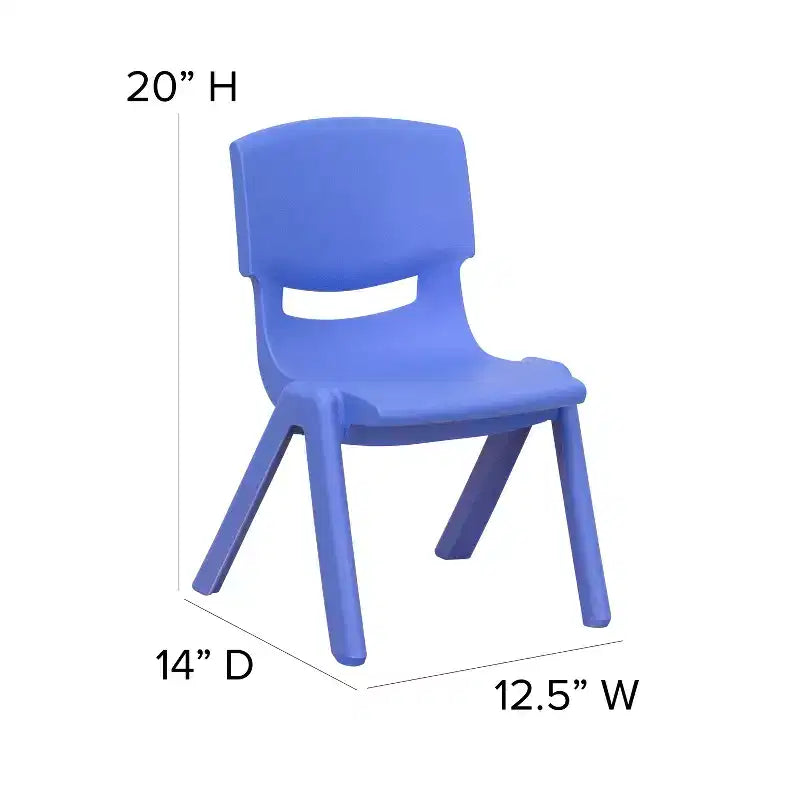 Emma and Oliver 10 Pack Plastic Stackable School Chair with 10.5 Seat Height