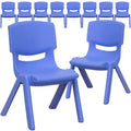 Emma and Oliver 10 Pack Plastic Stackable School Chair with 10.5 Seat Height