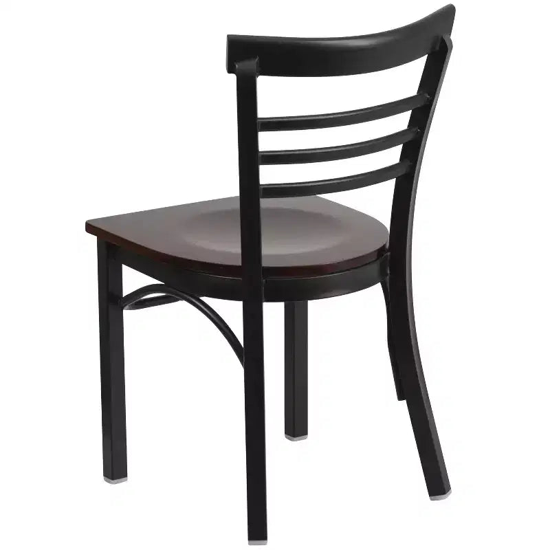 Emma and Oliver 2 Pack Three-Slat Ladder Back Metal Restaurant Chair