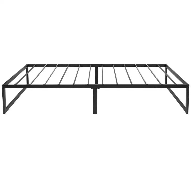 Lit plateforme métallique 14 po avec support à lattes en acier et 12,5 po d'espace de rangement sous le lit – Aucun sommier ou fond de lit requis