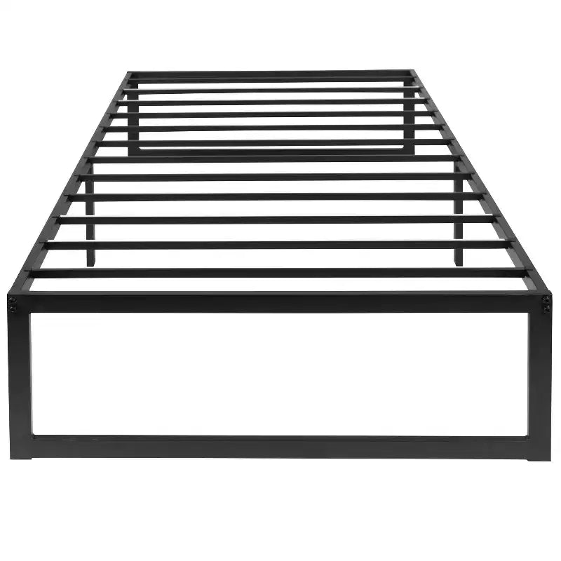 Lit plateforme métallique 14 po avec support à lattes en acier et 12,5 po d'espace de rangement sous le lit – Aucun sommier ou fond de lit requis