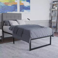 Lit plateforme métallique 14 po avec support à lattes en acier et 12,5 po d'espace de rangement sous le lit – Aucun sommier ou fond de lit requis