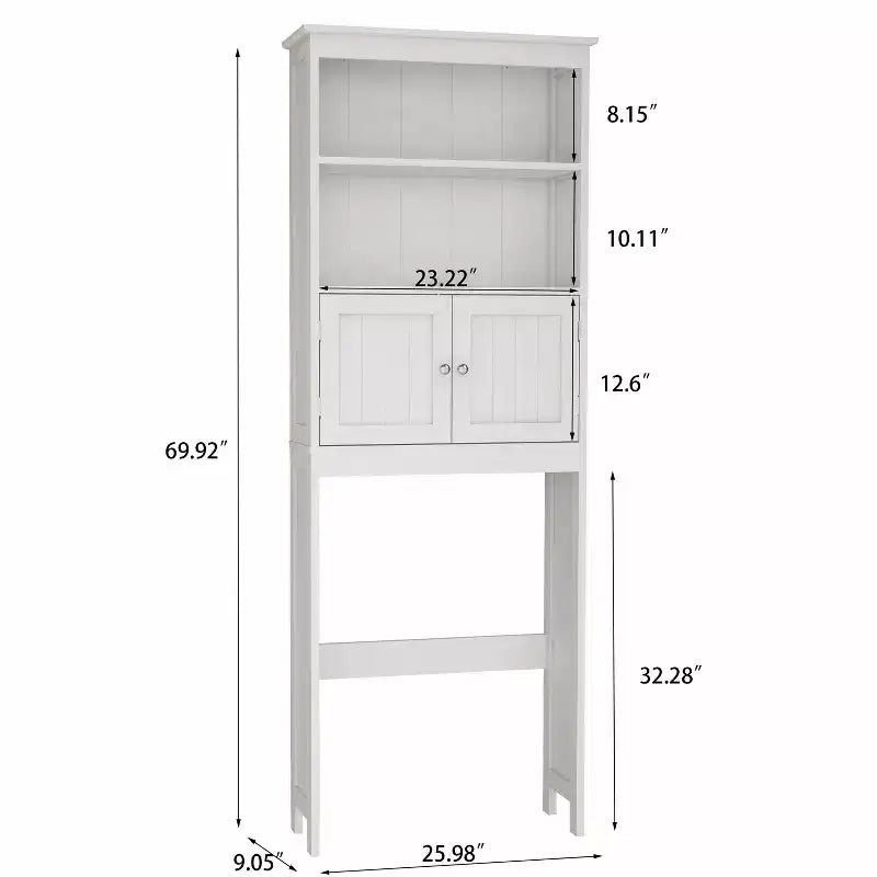 Bathroom Freestanding Storage Cabinet with Shelves Over Toilet, White - ModernLuxe
