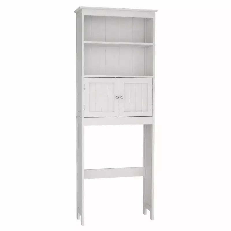 Bathroom Freestanding Storage Cabinet with Shelves Over Toilet, White - ModernLuxe