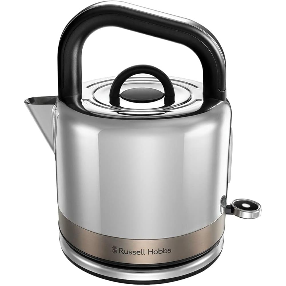 Russell Hobbs Bouilloire Electrique [Design Retro Premium] Distinctions Titanium (1,5L, 2400W, Ebullition Rapide,Ecoulement Parfait,Ouverture Facile, Ergonomique,Filtre anticalcaire amovible) 26422-70 : Cuisine et Maison