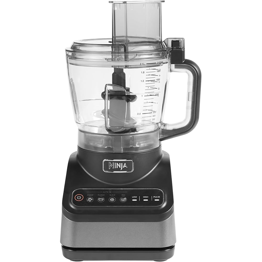 Ninja Robot de cuisine avec 4 programmes automatiques ; hacher, réduire en purée, trancher, mélanger, et 3 vitesses manuelles, bol de 2,1L, 850W, lave-vaisselle, noir BN650EU : Cuisine et Maison