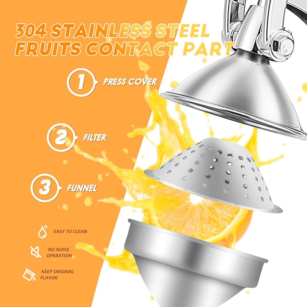 Moongiantgo Presse à Agrumes Manuelle Double Mode, Presse à Citron Professionnelle Avec Levier Facile, Presse à Main Ergonomique Pour Orange, Grenade, Citron Vert Et Pastèque : Cuisine et Maison