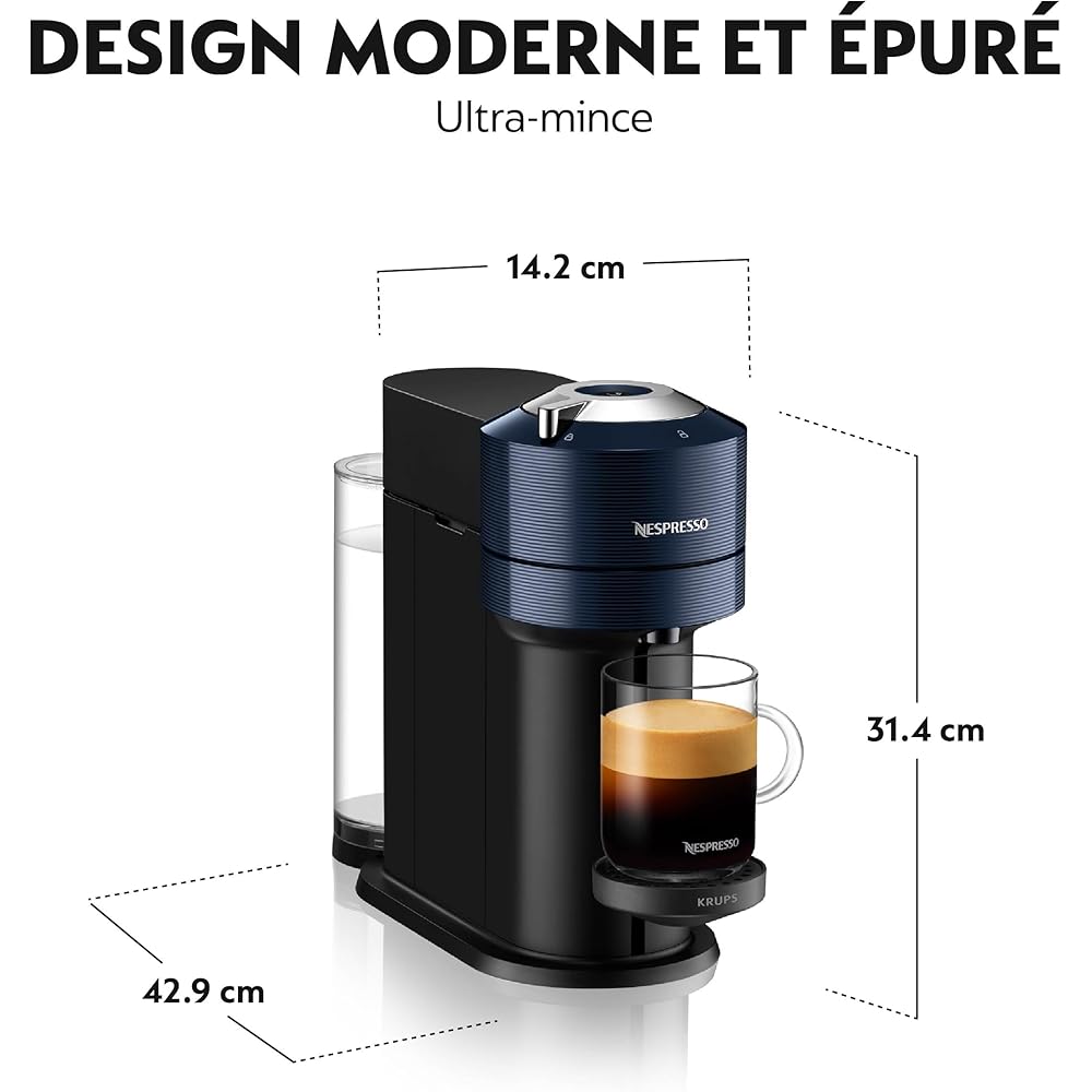 Machine à Café Nespresso Krups Vertuo Next Bleu Cafetière Espresso YY4974FD : Cuisine et Maison