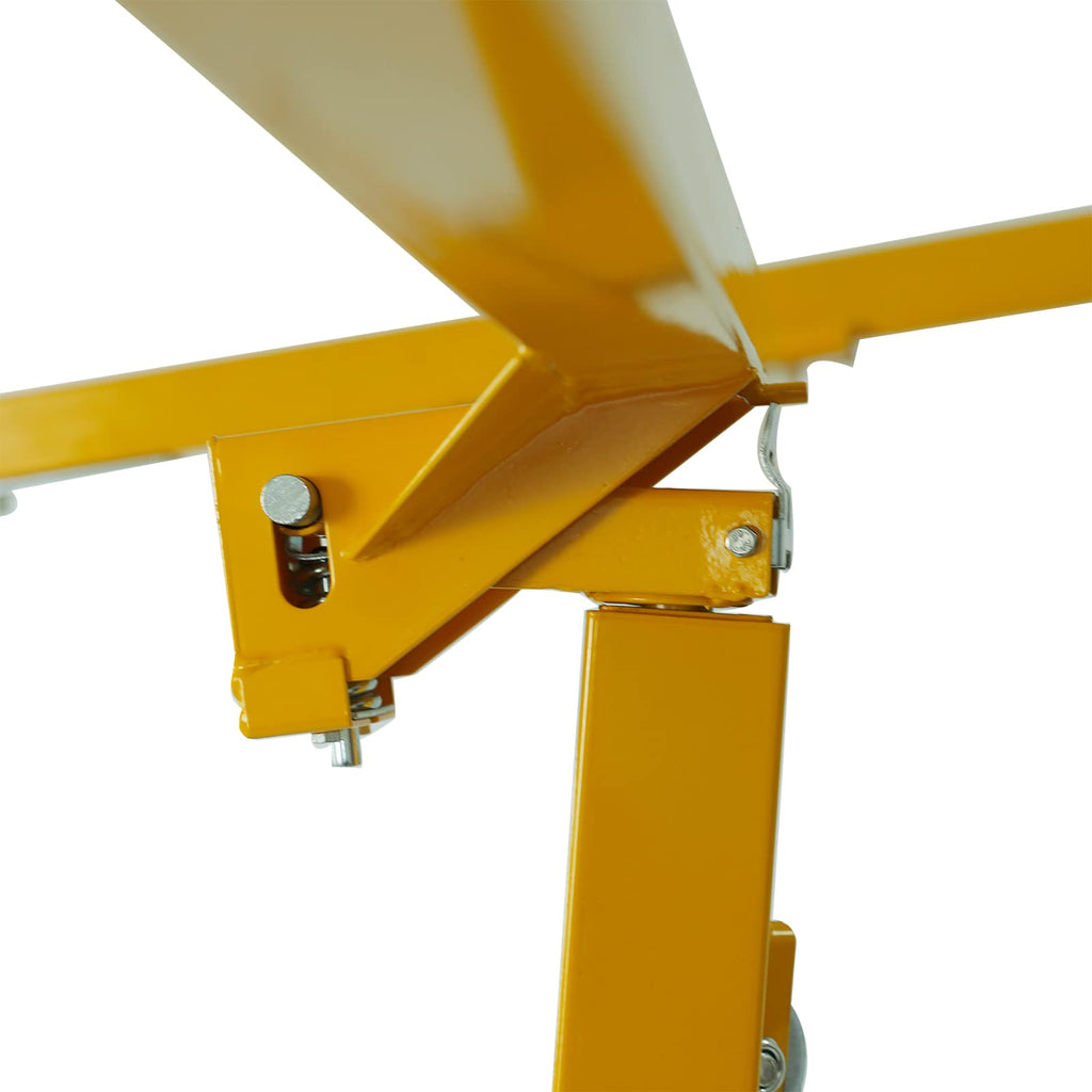 16FT Drywall Lifter Panel Hoist Dry Wall Rolling Caster Lifter Construction Tool 150LB Heavy Duty Sheetrock Hoist Holder (Yellow)