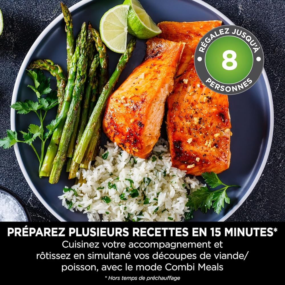 Ninja Combi 12-en-1 Multicuiseur, Four, Autocuiseur et Friteuse sans huile, 12 Fonctions de Cuisson, Repas de Taille Familiale en 15 Minutes, avec Plateau de Cuisson, Guide de Recettes, Gris, SFP700EU : Cuisine et Maison