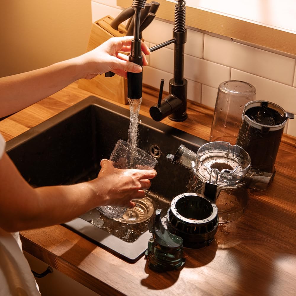 Cecotec Extracteur de Jus pour Fruits et Légumes à Pression à Froid Juice&Live 1500 Slim. Moteur DC de 200W, 1 Vitesse et Fonction Inverse, Ouverture de 82 mm, 55±5 RPM, Montage et Nettoyage Faciles : Cuisine et Maison