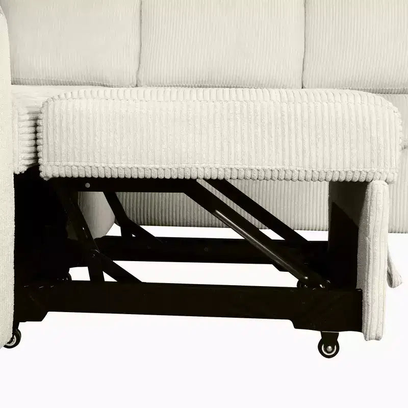 107.5W U-shaped Sectional Sofa Couch, Pull-out Sofa Bed with a Storage Chaise Lounge and Charging Devices 4S -ModernLuxe