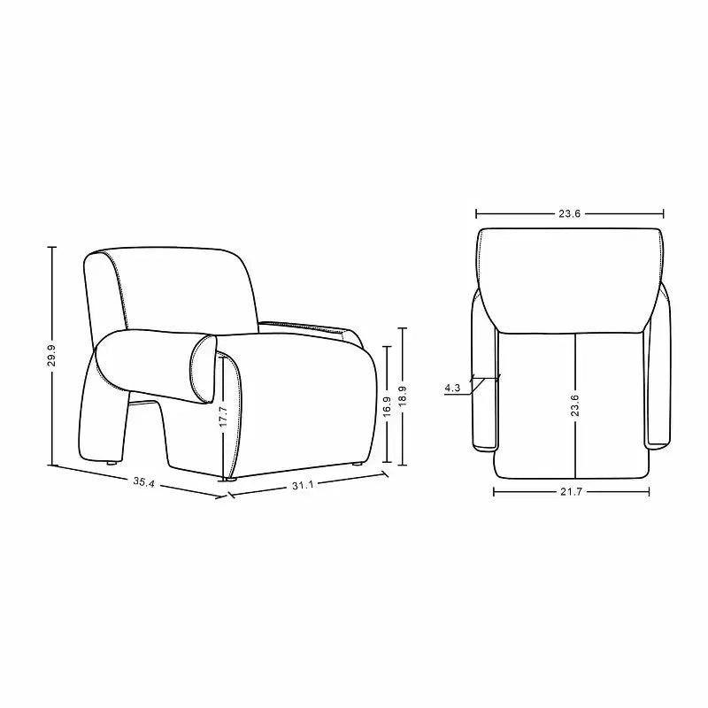 Manhattan Comfort 3pc Verandah Chenille Upholstered 112" Sofa and 2 Accent Chairs