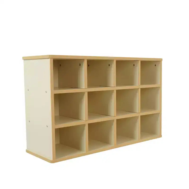 Factory Direct Partners Kids' 24 Cubby Storage Cabinet Almond Maple Wood Laminate