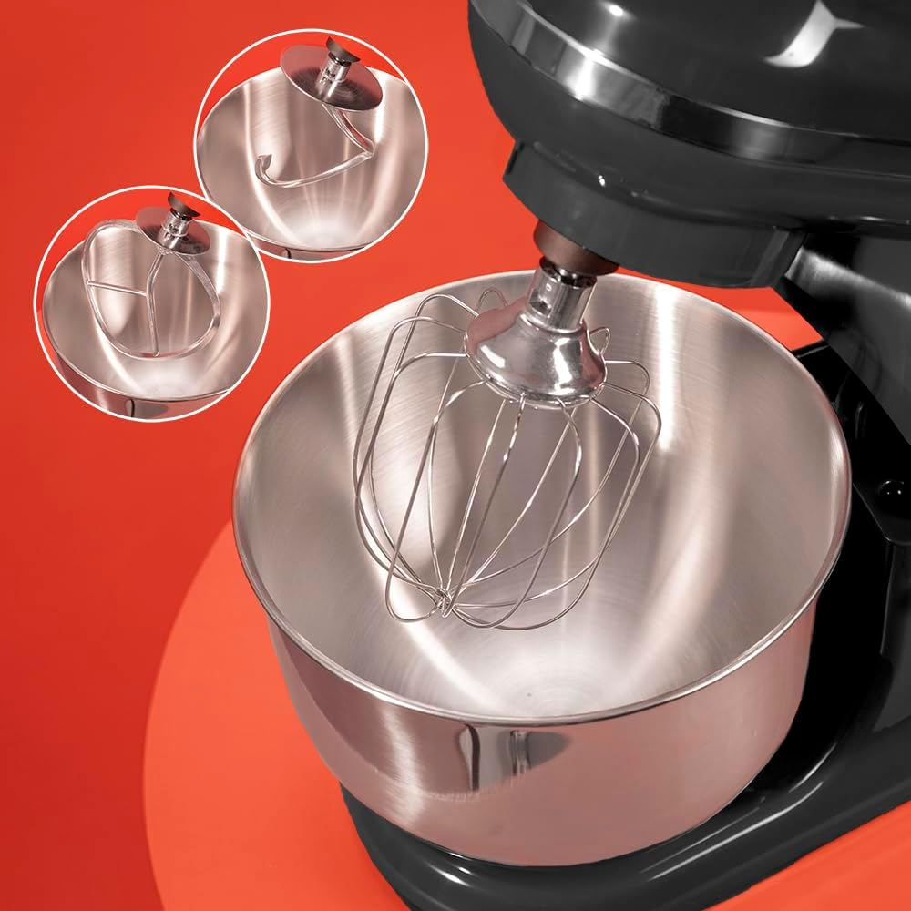 Cecotec Mixeur Cecomixer Merengue 5L 1200 Noir 1200 W à 6 niveaux, 5 fonctions, mouvement planétaire, design élégant, bol en acier de 5 L et accessoires pour fouetter et pétrir : Cuisine et Maison