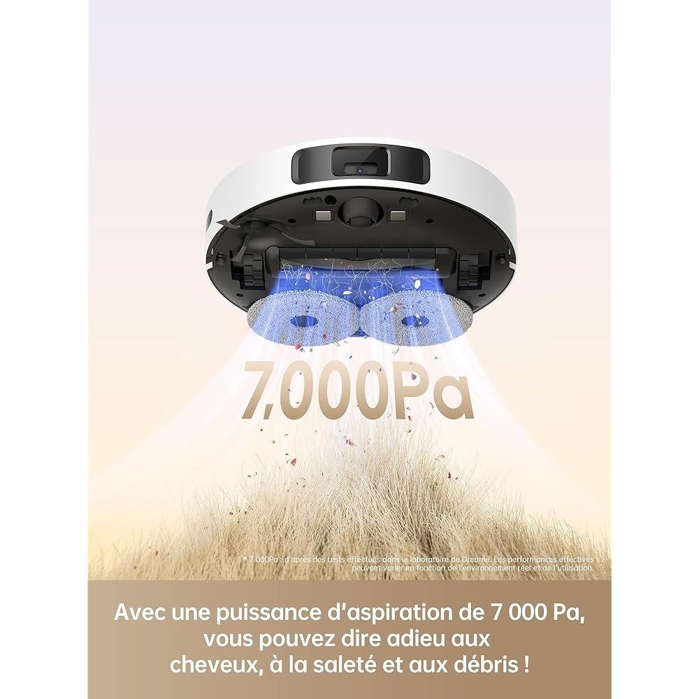 dreame L10s Pro Gen 2 Robot Aspirateur Laveur 7 000 Pa, Levage Automatique des Serpillières, Détection de Tapis par Ultrasons, Compatible avec Siri/Dreamehome, Poils d'animaux, Sol Dur et Tapis : Cuisine et Maison