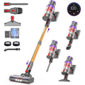 coovy SU7 Aspirateur Balai sans Fil 580W/45Kpa/70Mins, Aspirateur sans Fil Puissant, Chargement Mural, Écrans Tactiles LED, 1,3L Capacité, pour Sols Durs/Tapis/Les Poils d'animaux : Cuisine et Maison