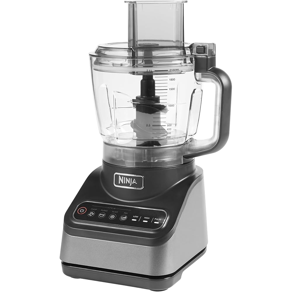 Ninja Robot de cuisine avec 4 programmes automatiques ; hacher, réduire en purée, trancher, mélanger, et 3 vitesses manuelles, bol de 2,1L, 850W, lave-vaisselle, noir BN650EU : Cuisine et Maison