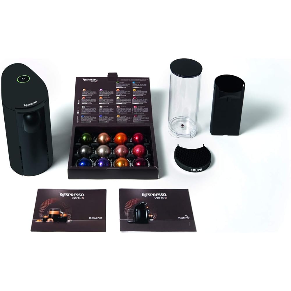 Machine à Café Nespresso Krups Vertuo Plus Noir Mat Cafetière Espresso YY3922FD : Cuisine et Maison