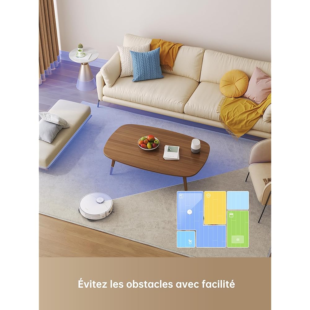 dreame L10s Pro Gen 2 Robot Aspirateur Laveur 7 000 Pa, Levage Automatique des Serpillières, Détection de Tapis par Ultrasons, Compatible avec Siri/Dreamehome, Poils d'animaux, Sol Dur et Tapis : Cuisine et Maison