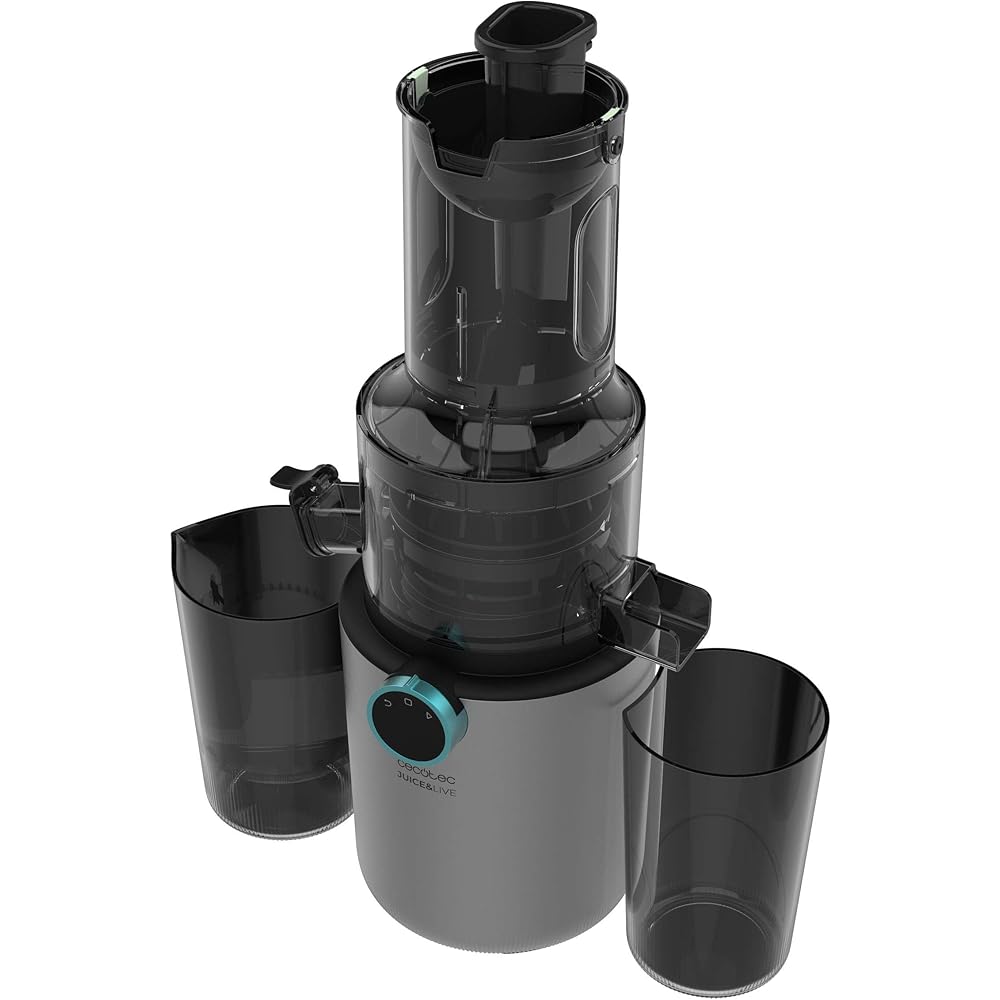 Cecotec Extracteur de Jus pour Fruits et Légumes à Pression à Froid Juice&Live 1500 Slim. Moteur DC de 200W, 1 Vitesse et Fonction Inverse, Ouverture de 82 mm, 55±5 RPM, Montage et Nettoyage Faciles : Cuisine et Maison