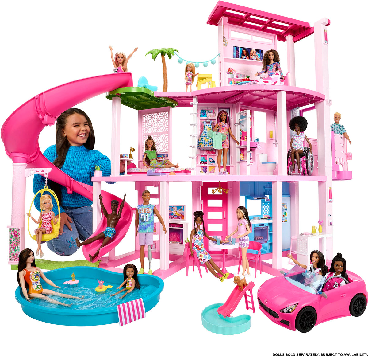 Barbie Dreamhouse, 3-stöckiges Spielhaus mit Fahrstuhl