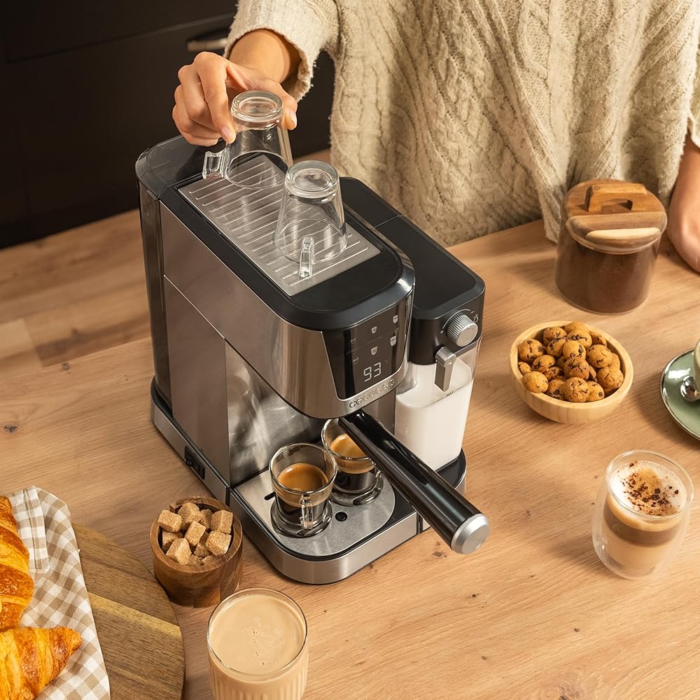 Cecotec Machine a Café Expresso Semi-Automatique Power Espresso 20 Cream. Cafetière Semi-Automatique, 20 Bars, Réservoir À Lait 700 Ml, Système De Chauffage Thermoblock, Pompe Puissante Force Aroma : Cuisine et Maison