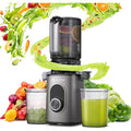 AAOBOSI Extracteur de Jus, Extracteur de Jus de Fruits et Légumes Ouverture de 110 mm, Fonction de Mastication Inversée,Sans BPA, avec 2 Tasses et Brosse, adapté à tous les Fruits et Légumes : Cuisine et Maison