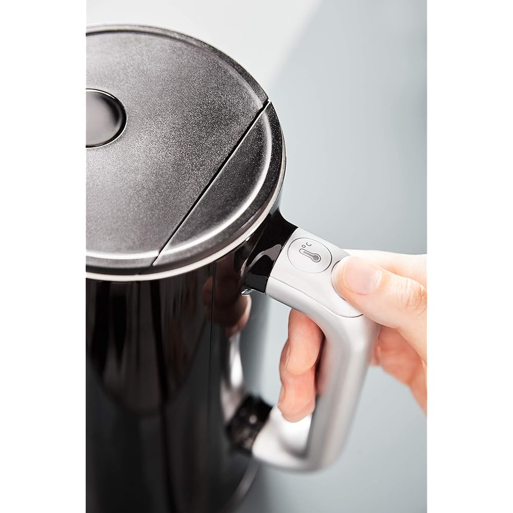 Krups BW8018 Smart'n Light Bouilloire électrique 5 niveaux de température Affichage numérique 30 minutes Fonction de maintien au chaud | Auto-Off | Capacité 1,7 L | Construction double paroi | Noir : Cuisine et Maison