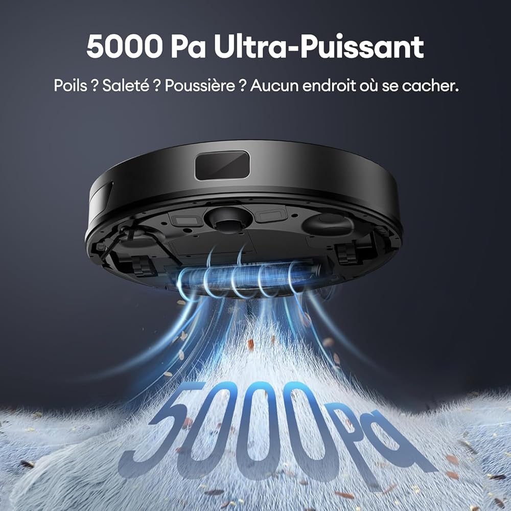 Ultenic T10 Lite Aspirateur Robot Laveur avec Station, 18000Pa Auto-Vidage, Navigation LiDAR, Cartographie Multi-étage, Connecté App-Alexa-Siri-IFTTT - Poils d’Animaux, Cheveux, Poussière et Moquette : Cuisine et Maison