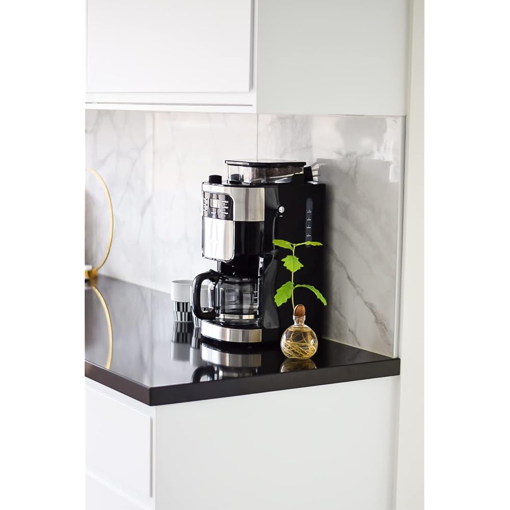 SEVERIN Cafetière avec broyeur intégré 1 000 W, Machine à café programmable avec minuteur, Cafetière filtre avec verseuse en verre d'une contenance de 10 tasses, Noir/Inox, KA 4810 : Cuisine et Maison