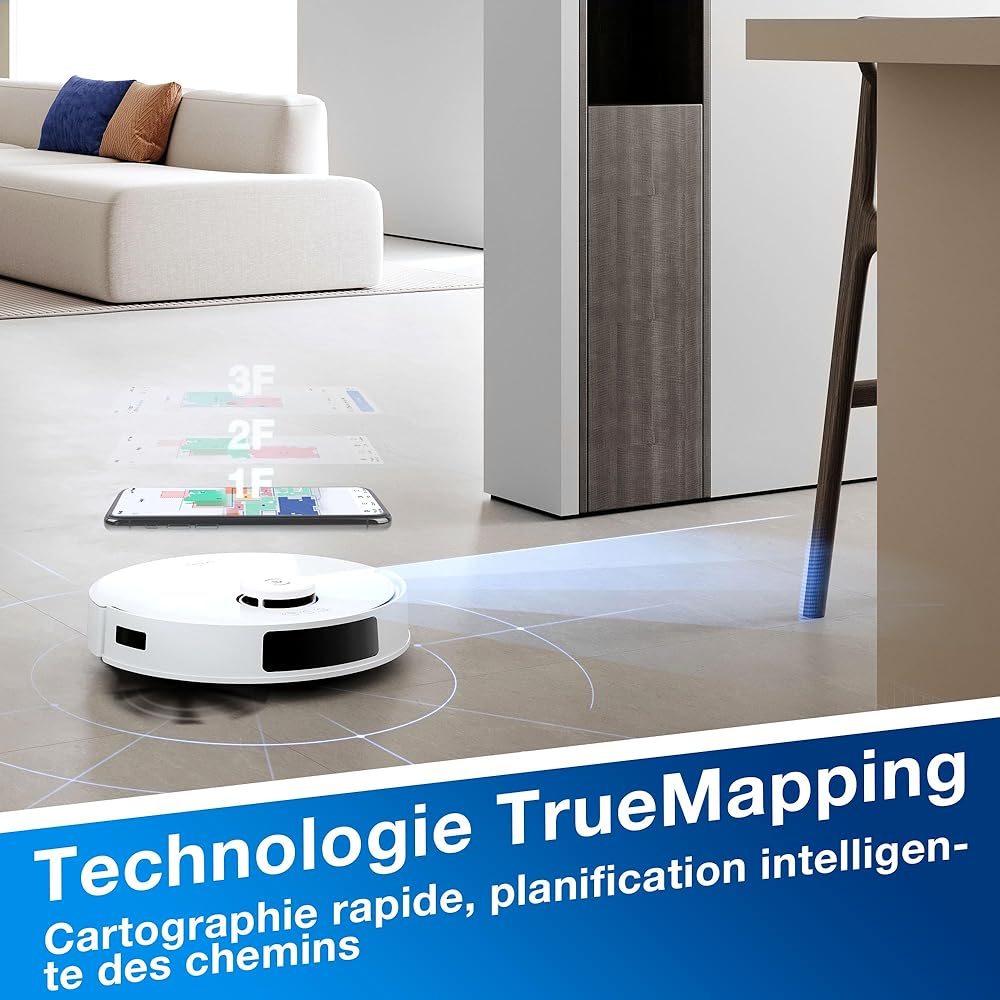 ECOVACS Aspirateur Robot DEEBOT N20 Plus, Robot Aspirateur Laveur 8000Pa avec vidange Automatique poussière, Nettoyage Autonome de 45 Jours, Batterie 300 Min, Anti-Tangle, Tapis et Poils d'animaux : Cuisine et Maison