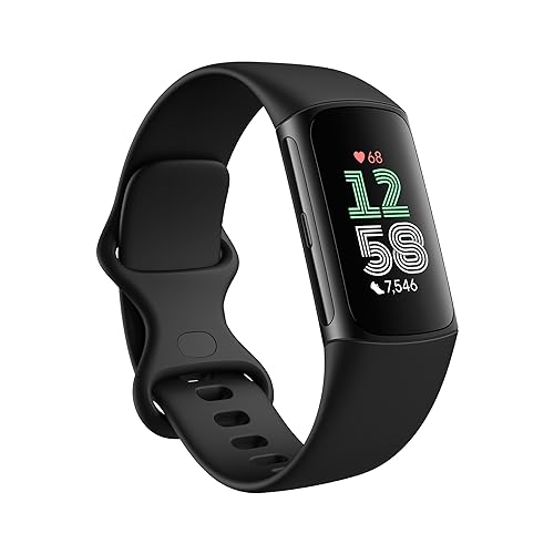 Fitbit Charge 6 Fitness-Tracker, GPS-Sportuhr, Obsidian/Schwarz, S & L Armbänder