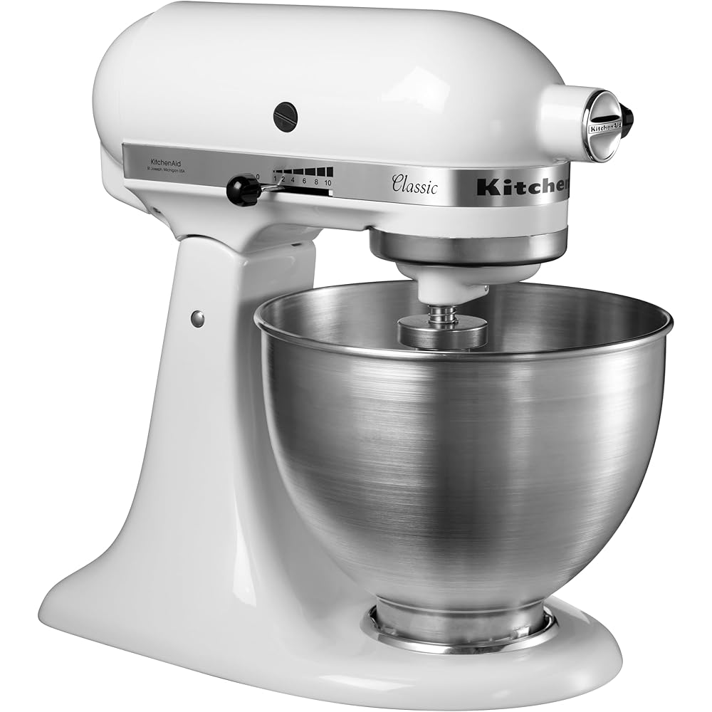 Kitchenaid 5K45SSEWH Série "Classic" Robot Mixeur Multifonctions Blanc : Cuisine et Maison