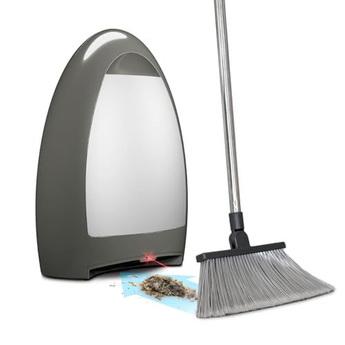 EyeVac Home Saugstation mit Sensortechnik, beutelloser Staubsauger-Kehrbesen, 1000 Watt, Silber