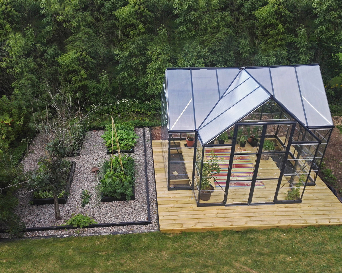 Palram Canopia Chalet Gewächshaus, 3,6 x 3 m, Anthrazit