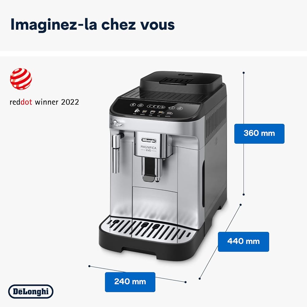 De'Longhi Magnifica Evo Machine a Café Grain ECAM292.33.SB, Machine Expresso et Cappucino, Argent [Exclusif Amazon], Cafè : Cuisine et Maison